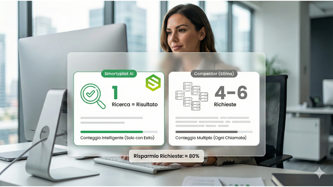 Smartypilot conta 1 ricerca, i competitor contano 4-6 richieste